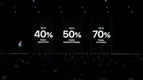نسبة الزيادة في الأداء مع نظام iOS 12