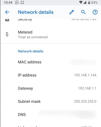 معرفة عنوان ip في الهاتف الذكي أنرويد
