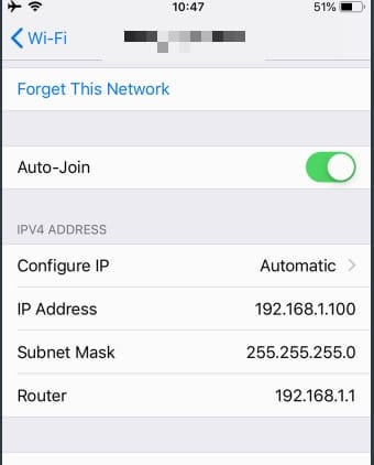 معرفة عنوان ip في الهاتف الذكي آيفون